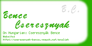 bence cseresznyak business card